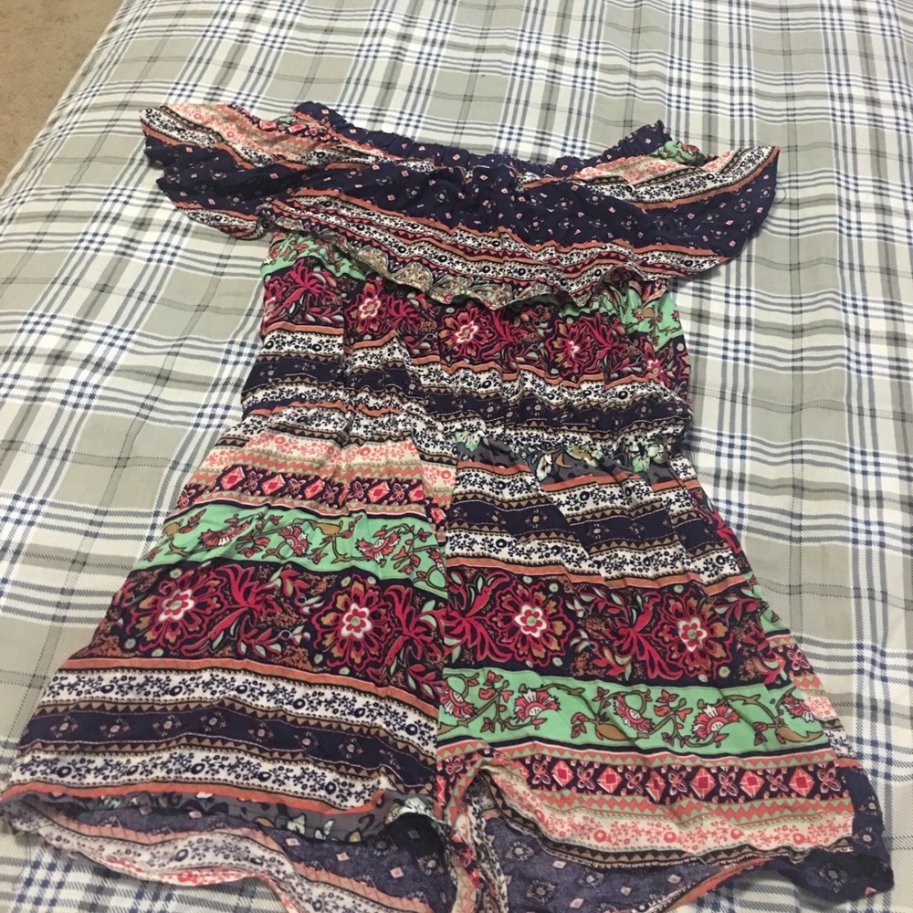 Off shoulder romper.